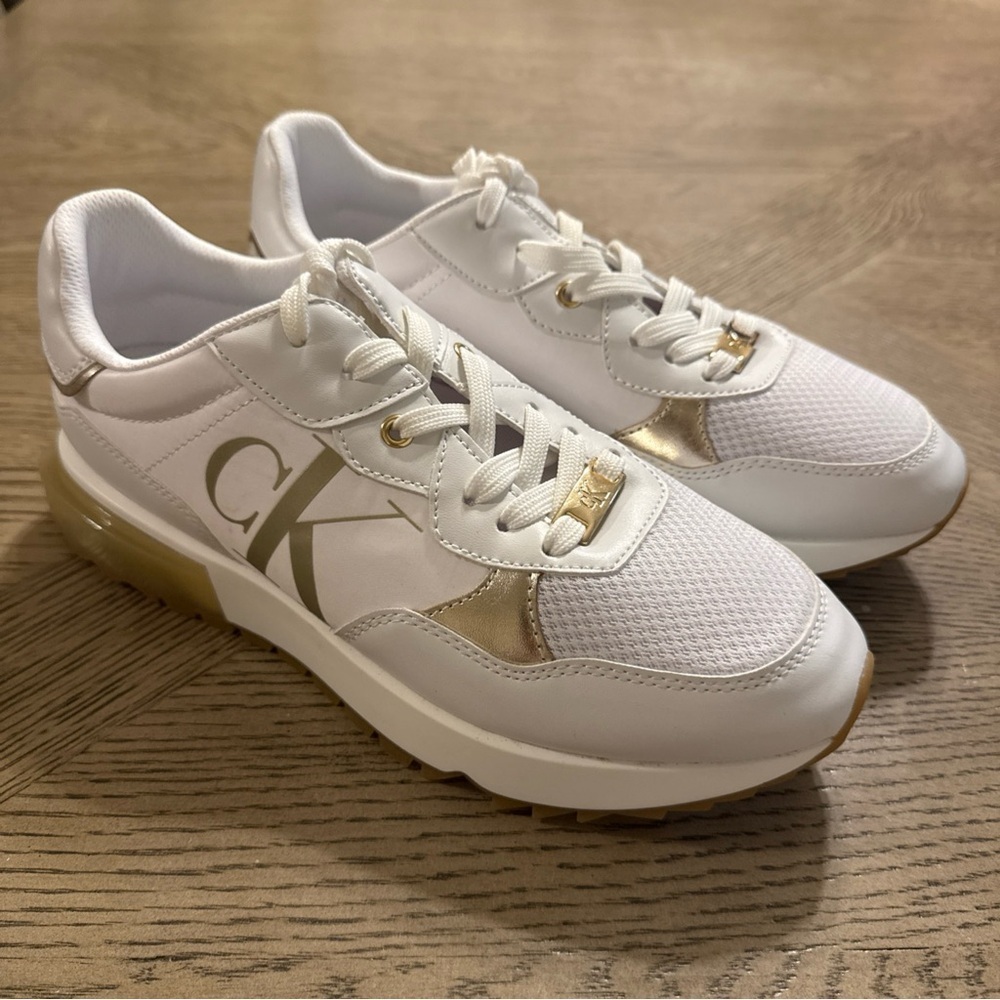 Calvin Klein "Magalee" Sneakers White/Gold 8